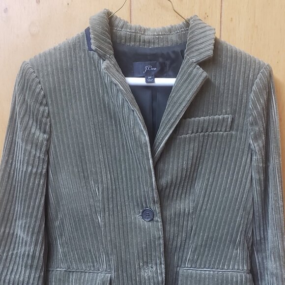 Petite J. Crew Olive Green Ribbed Corduroy Blazer, size 2P - Picture 4 of 12